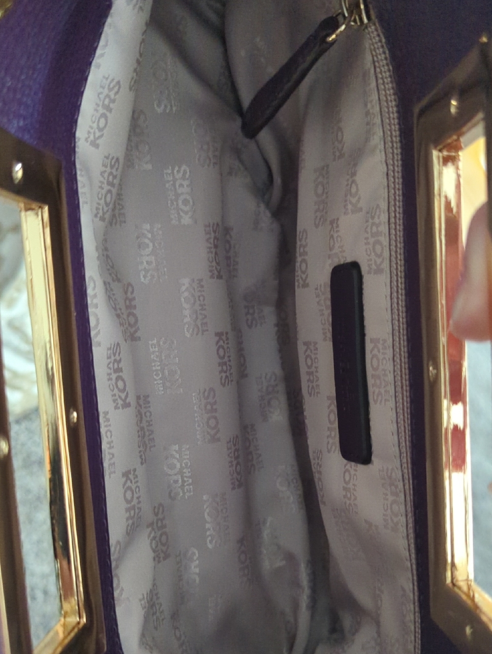 Michael Michael Kors Leather Purple Clutch - Picture 6 of 6